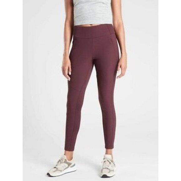 Athleta Pants - ATHLETA Headlands Hybrid Trek Tight Antique Burgundy Leggings Active Womens 2